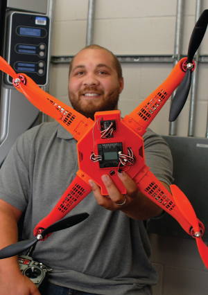 Benjamin Holmes used a 3D printer to construct a drone for a class project